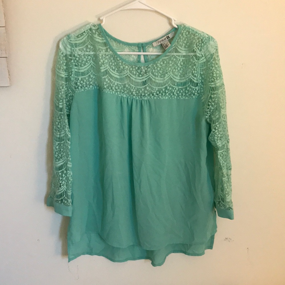 Gorgeous Lace Teal Blouse